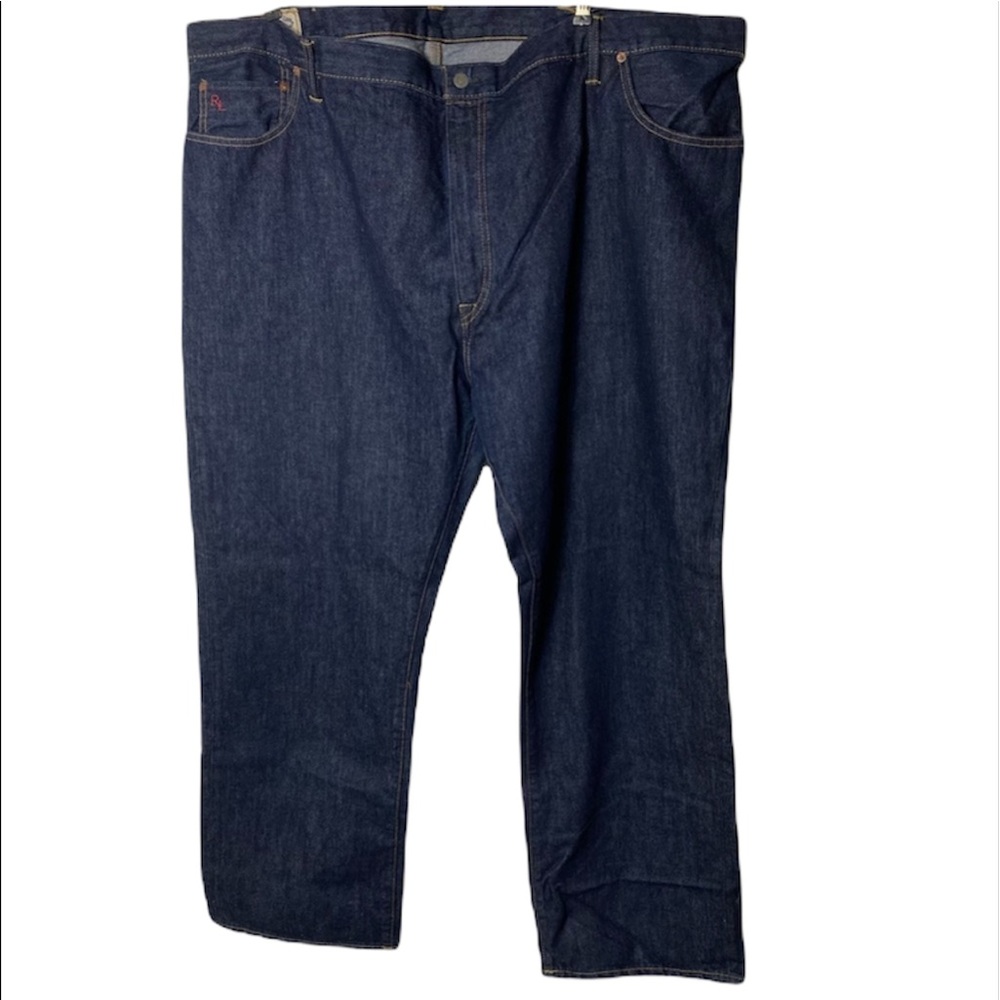 POLO RALPH LAUREN NWOT DARK WASH BLUE DENIM JEANS SIZE 50B x 32